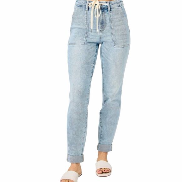 Judy Blue Denim - JUDY BLUE Women’s Light Wash High Waist Jogger Jeans Size 16W